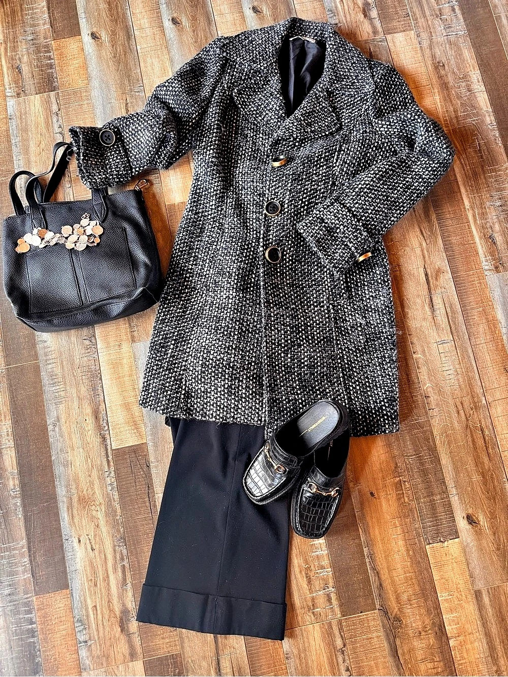 CAbi The Times Jacket Black & White Tweed Blazer